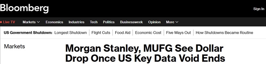 XM平台官网:外汇市场传重大警告!顶尖投行:美国政府停摆结束后 美元抛售将恢复